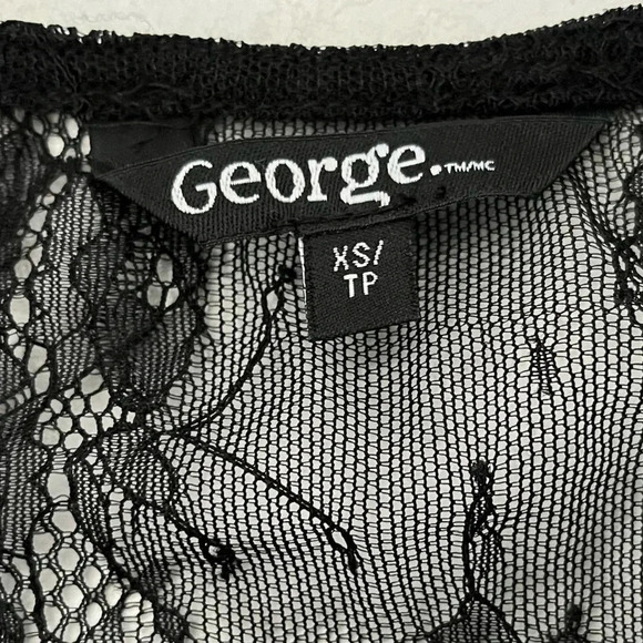 🎖HOST PICK🎖  George/ Black  lace blouse/Long sleeve/ Sheer/ Size US XS - Picture 5 of 10